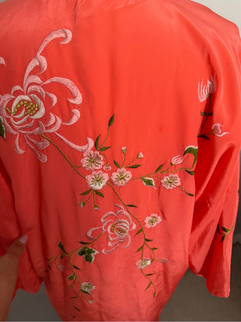 Vintage 1960s Japanese Kimono Duster with embroidery free People - Picture 6 of 12